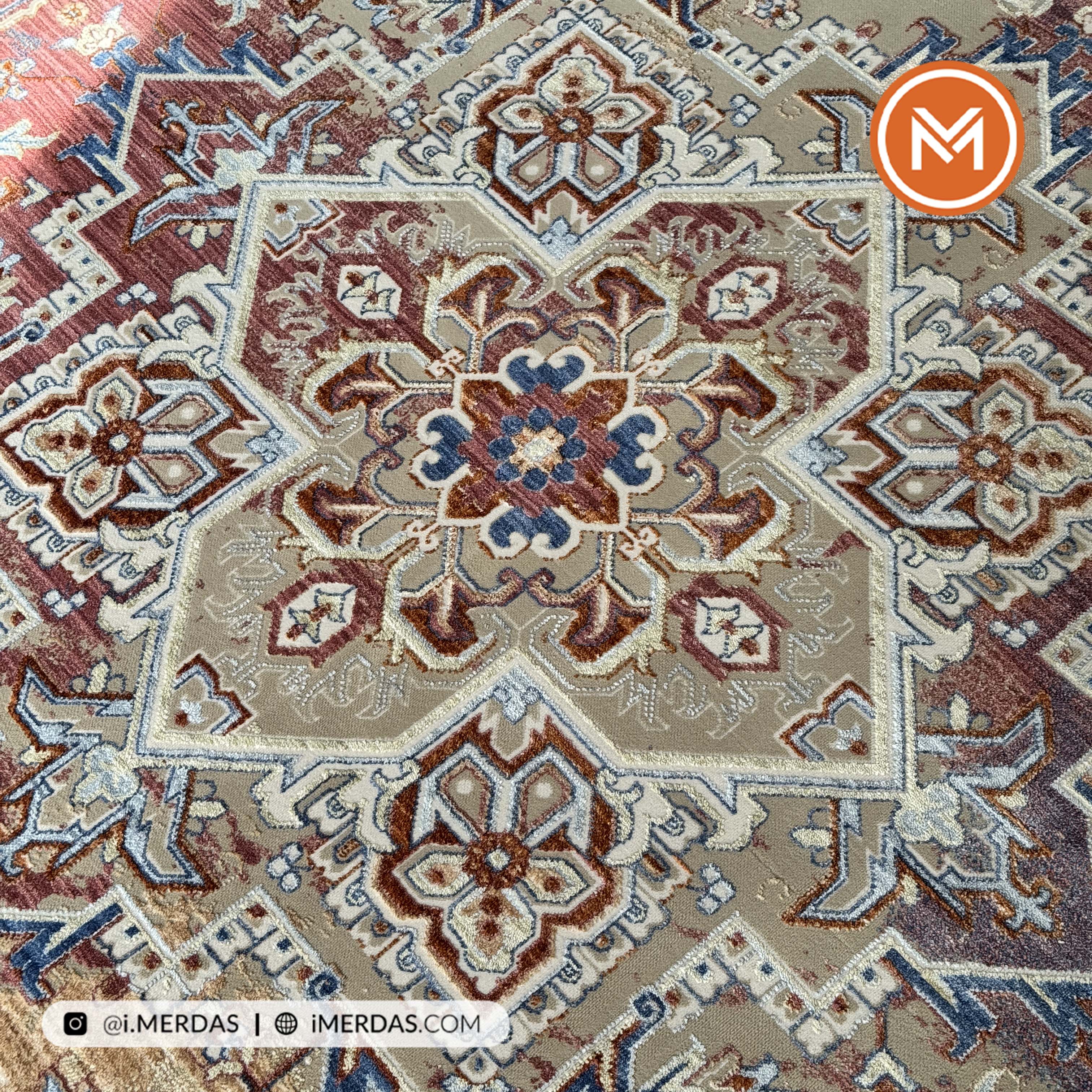 فرش وینتیج کد 8010LS زمینه تمام رنگ